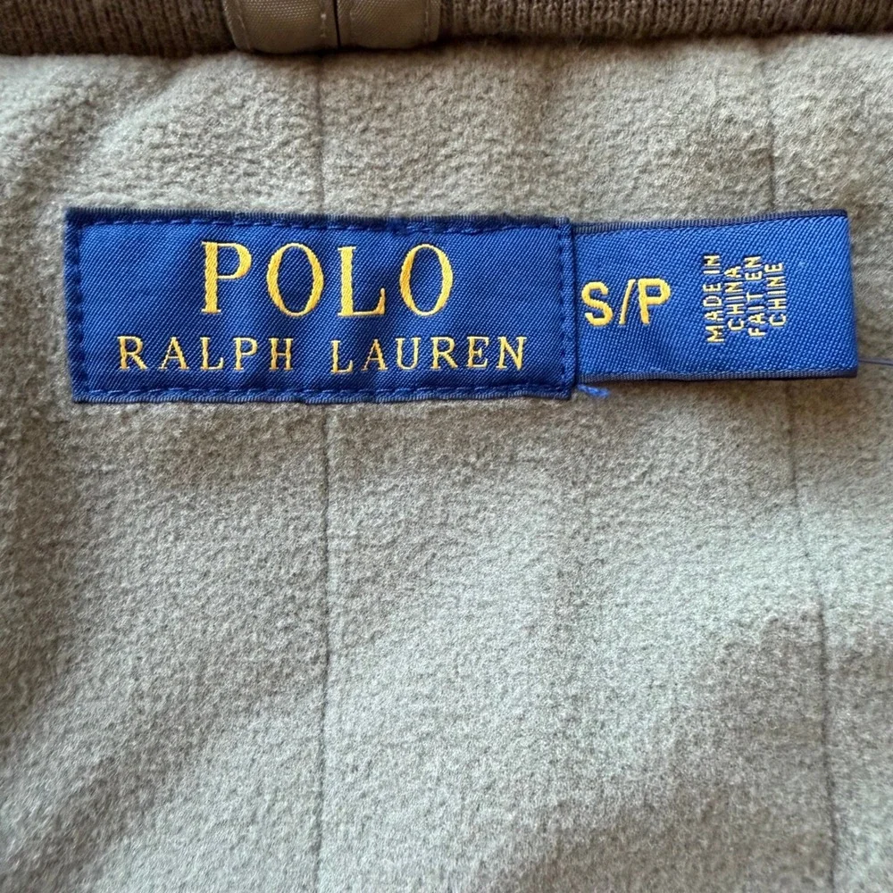 Polo Ralph Lauren Mens Olive Green Fleece Lined Hooded Windbreaker Jacket Small